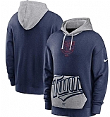 Men's Minnesota Twins Nike Navy Gray Heritage Tri Blend Pullover Hoodie,baseball caps,new era cap wholesale,wholesale hats